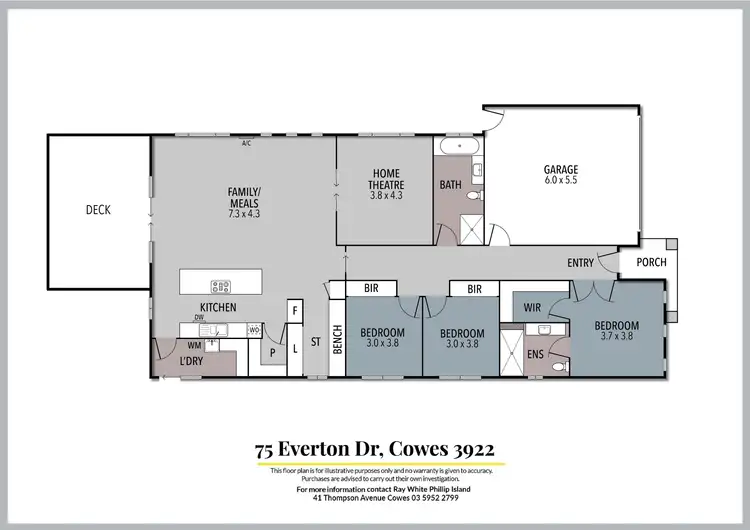 Floorplan of Homely house listing, 75 Everton Drive, Cowes VIC 3922