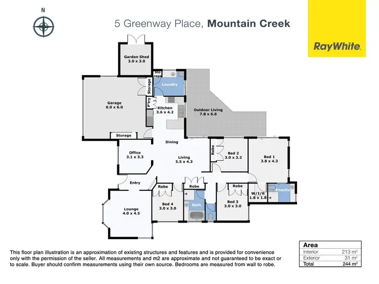 Floorplan of Homely house listing, 5 Greenway Place, Mountain Creek QLD 4557