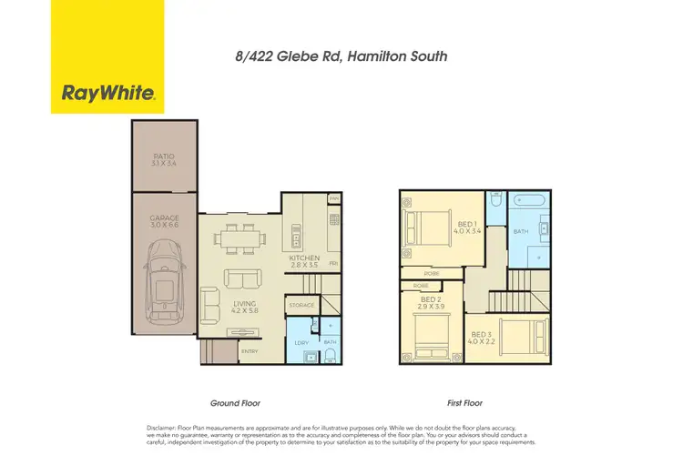 Floorplan of Homely townhouse listing, 8/422 Glebe Road, Hamilton South NSW 2303