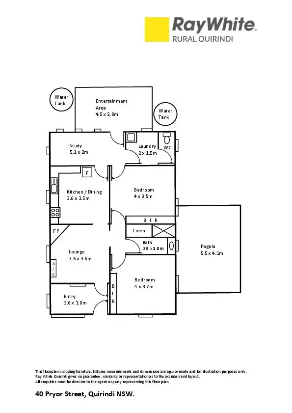 Floorplan of Homely house listing, 40 Pryor Street, Quirindi NSW 2343