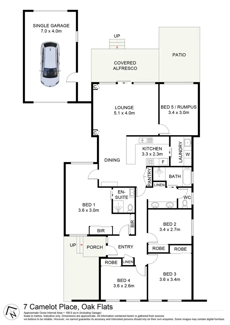 Floorplan of Homely house listing, 7 Camelot Place, Oak Flats NSW 2529