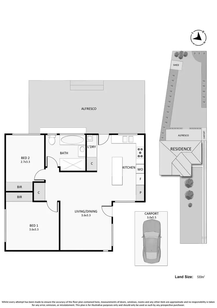 Floorplan of Homely unit listing, 2/6 The Spur, Frankston South VIC 3199