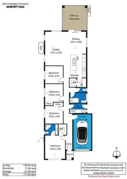 Floorplan of Homely house listing, 22A Conington Crescent, Morphett Vale SA 5162