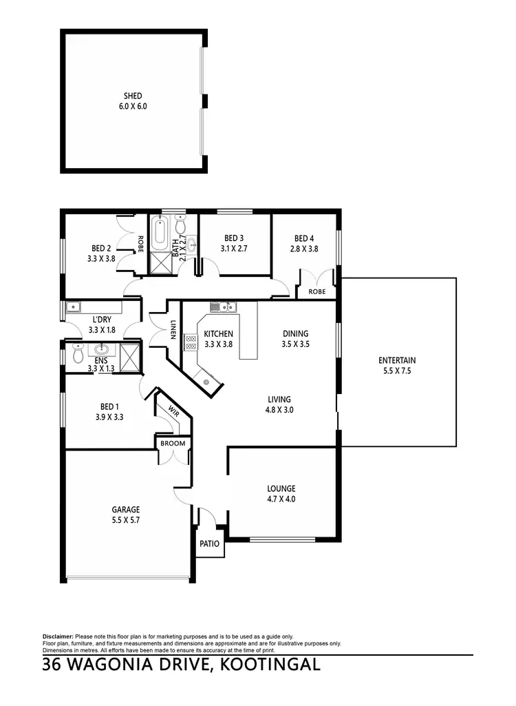 Floorplan of Homely house listing, 36 Wagonia Drive, Kootingal NSW 2352