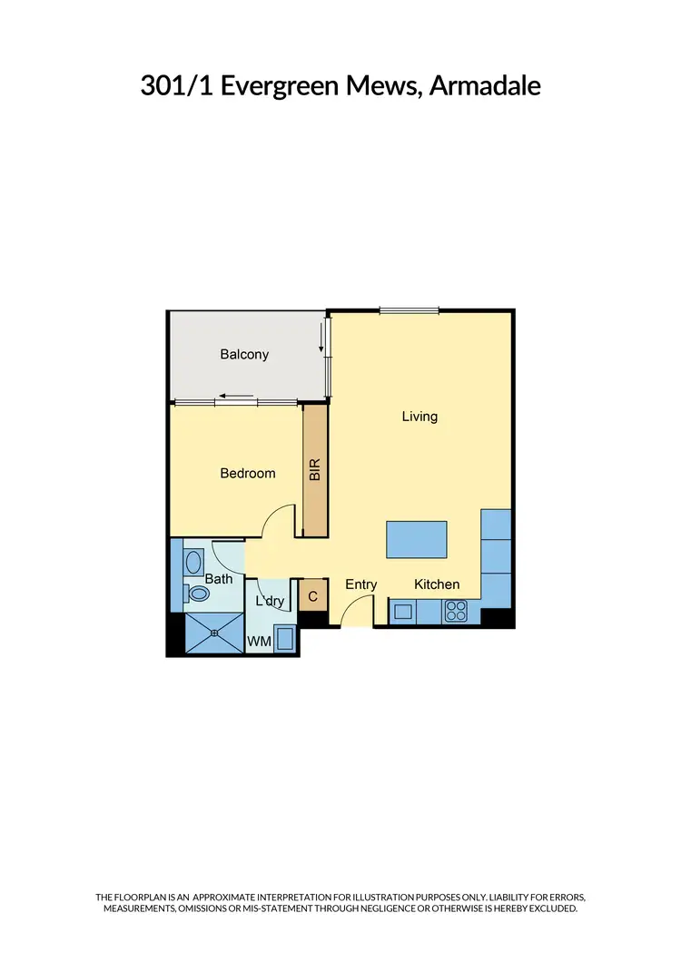 Floorplan of Homely apartment listing, 301/1 Evergreen Mews, Armadale VIC 3143