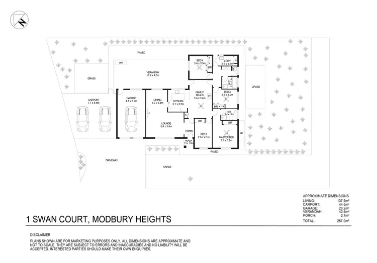 Floorplan of Homely house listing, 1 Swan Court, Modbury Heights SA 5092