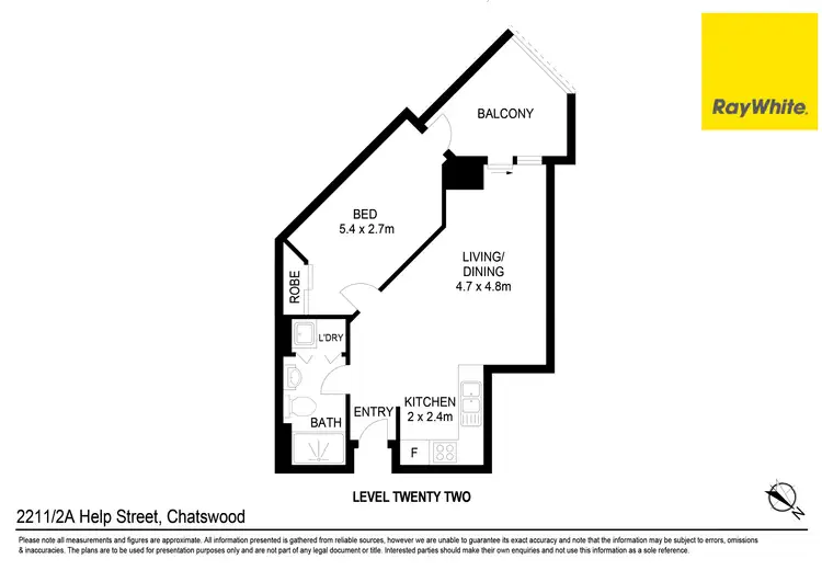 Floorplan of Homely unit listing, 2211/2A Help Street, Chatswood NSW 2067