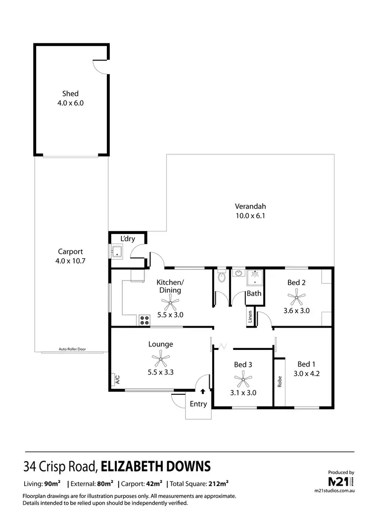 Floorplan of Homely house listing, 34 Crisp Road, Elizabeth Downs SA 5113
