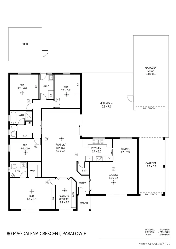 Floorplan of Homely house listing, 80 Magdalena Crescent, Paralowie SA 5108