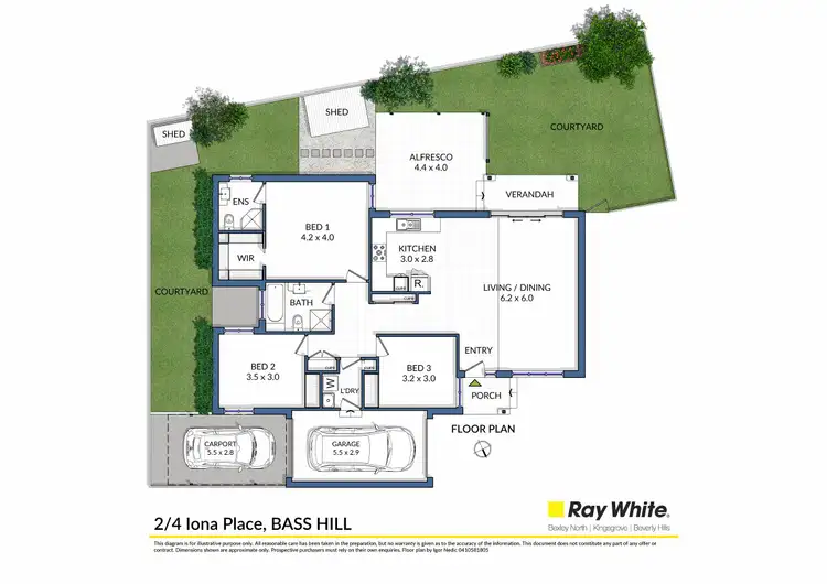 Floorplan of Homely villa listing, 2/4 Iona Place, Bass Hill NSW 2197