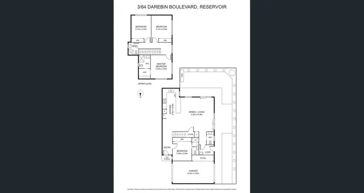 Floorplan of Homely townhouse listing, 3/64 Darebin Boulevard, Reservoir VIC 3073
