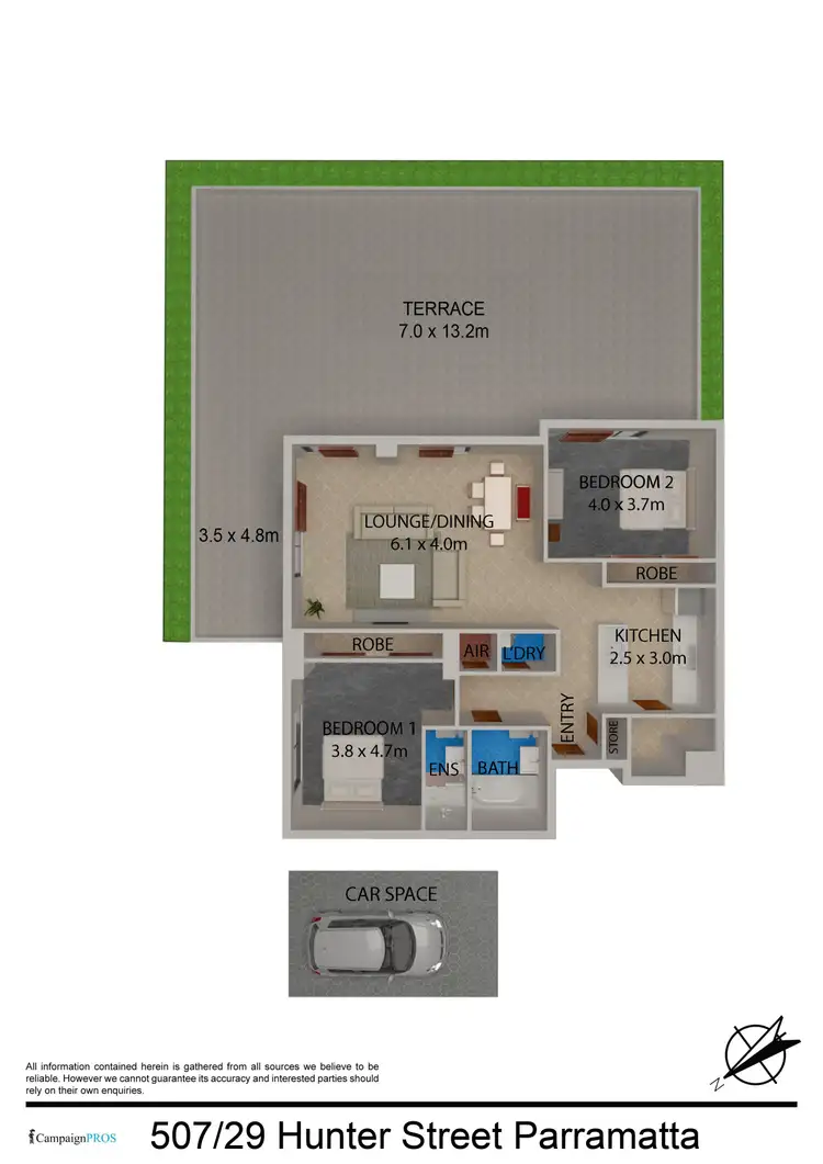 Floorplan of Homely apartment listing, 507/29 Hunter Street, Parramatta NSW 2150
