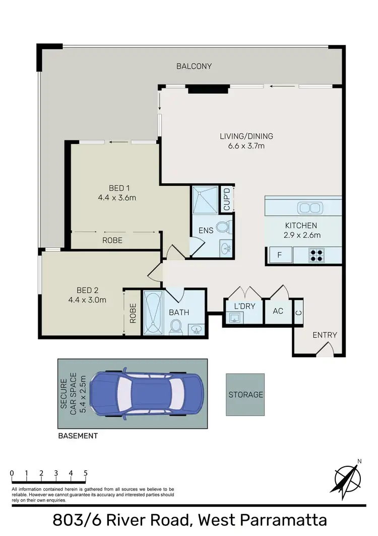Floorplan of Homely apartment listing, 803/6 River Road West, Parramatta NSW 2150
