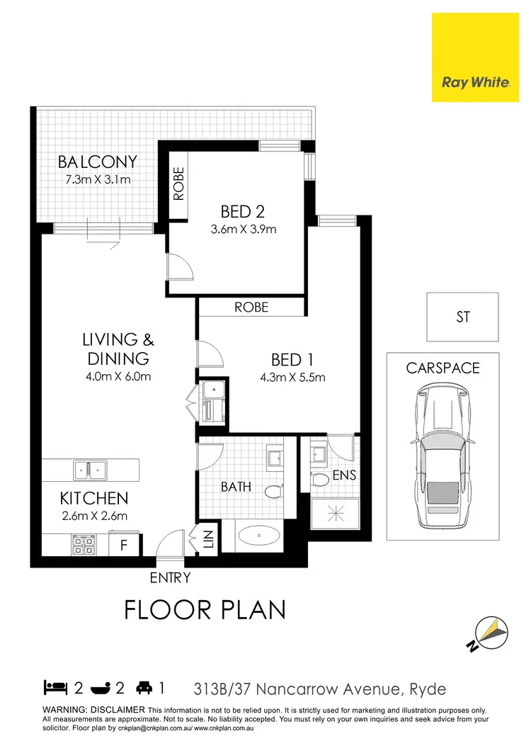 Floorplan of Homely apartment listing, 313B/37 Nancarrow Avenue, Meadowbank NSW 2114