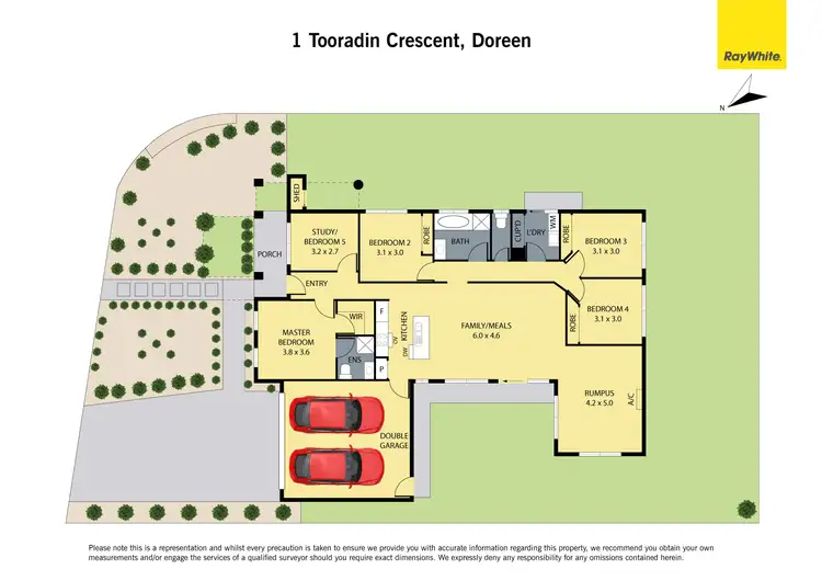 Floorplan of Homely house listing, 1 Tooradin Crescent, Doreen VIC 3754