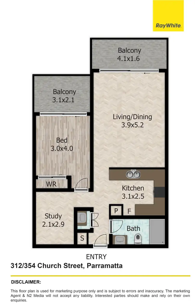 Floorplan of Homely apartment listing, 312/354-366 Church Street, Parramatta NSW 2150