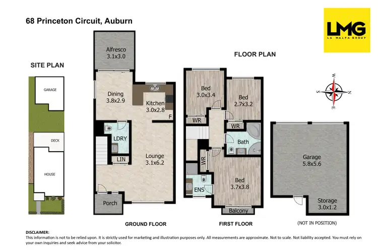 Floorplan of Homely townhouse listing, 68 Princeton Circuit, Auburn NSW 2144
