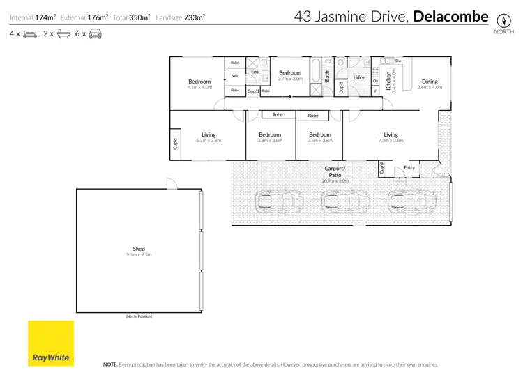 Floorplan of Homely house listing, 43 Jasmine Drive, Delacombe VIC 3356