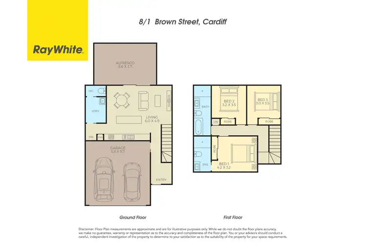 Floorplan of Homely townhouse listing, 8/1 Brown Street, Cardiff NSW 2285