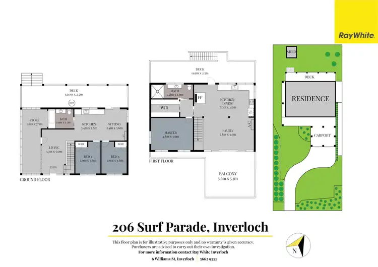 Floorplan of Homely house listing, 206 Surf Parade, Inverloch VIC 3996