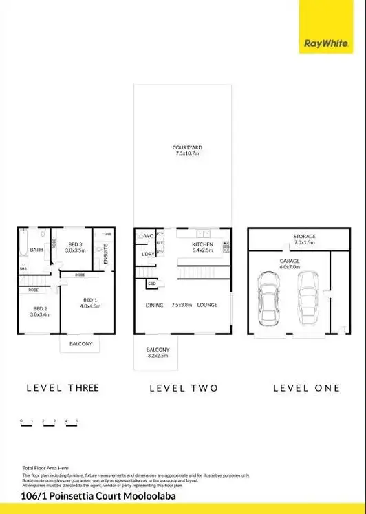 Floorplan of Homely townhouse listing, 106/1 Poinsettia Court, Mooloolaba QLD 4557