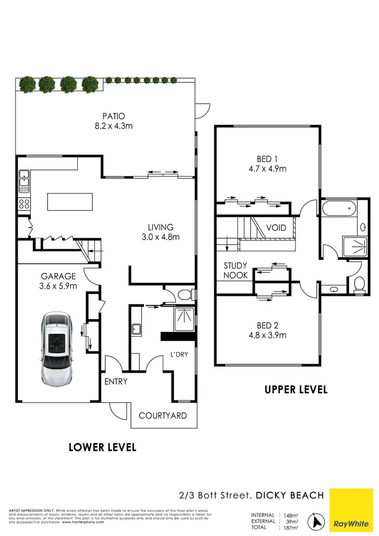 Floorplan of Homely unit listing, Unit 2/3 Bott Street, Dicky Beach QLD 4551