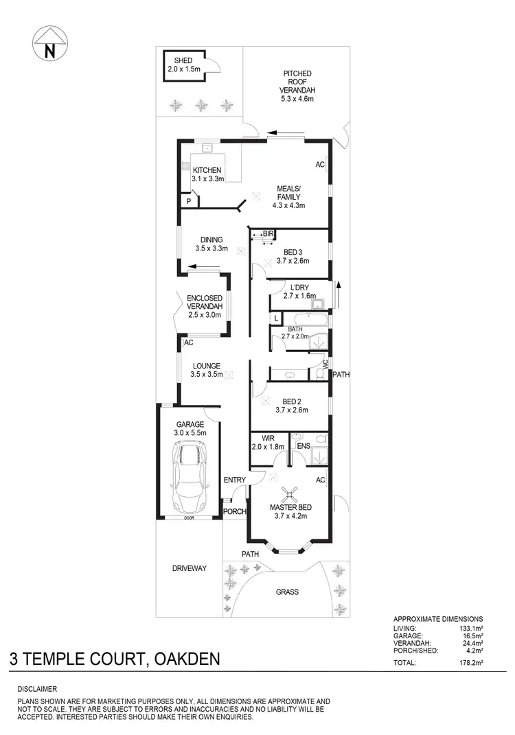 Floorplan of Homely house listing, 3 Temple Court, Oakden SA 5086