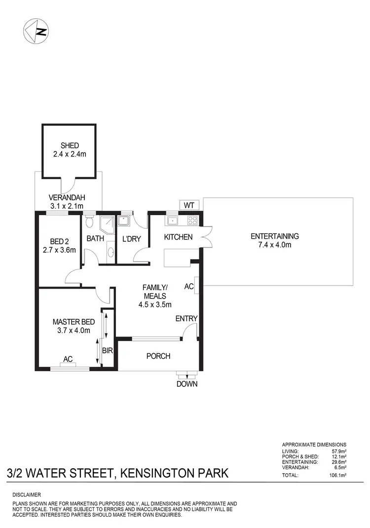 Floorplan of Homely unit listing, 3/2 Water Street, Kensington Park SA 5068