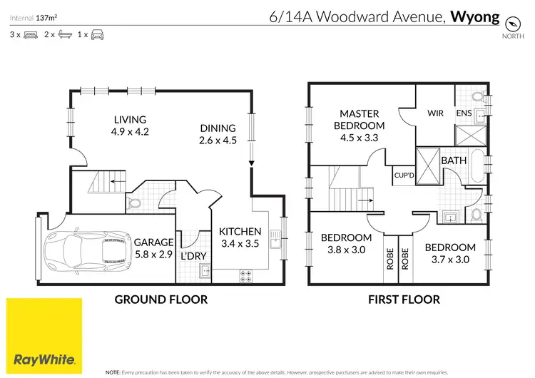 Floorplan of Homely townhouse listing, 3/14A Woodward Avenue, Wyong NSW 2259