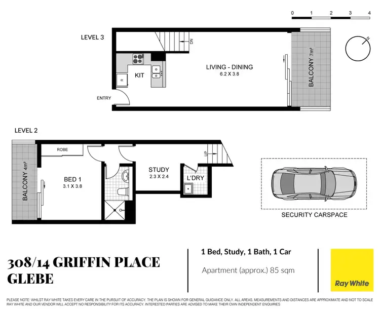Floorplan of Homely apartment listing, 308/14 Griffin Place, Glebe NSW 2037