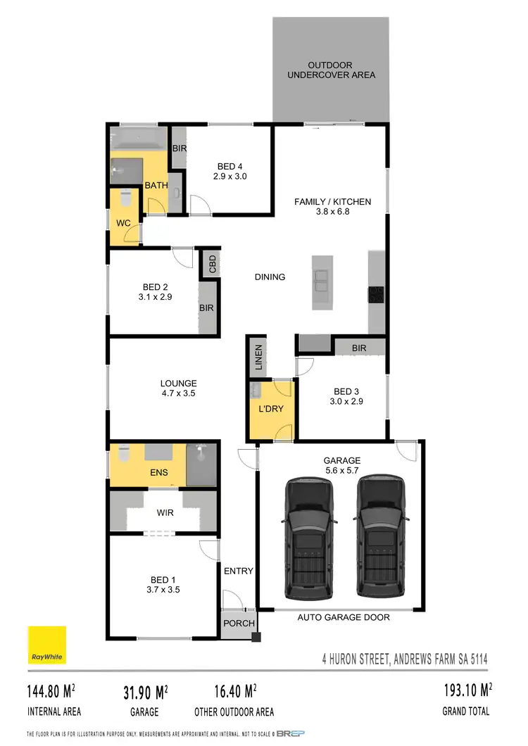 Floorplan of Homely house listing, 4 Huron Street, Andrews Farm SA 5114