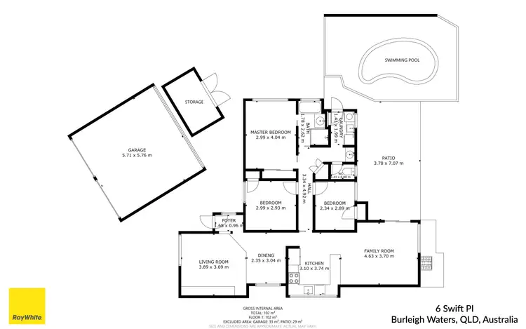 Floorplan of Homely house listing, 6 Swift Place, Burleigh Waters QLD 4220