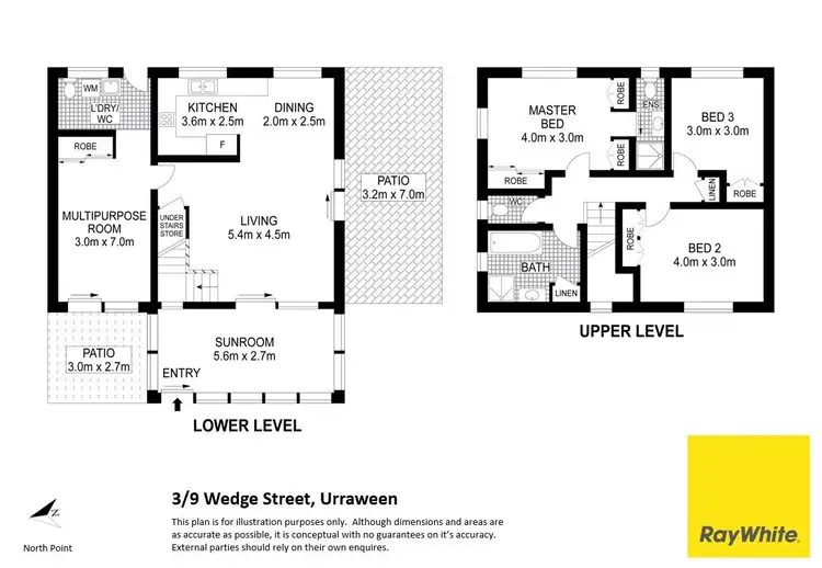 Floorplan of Homely townhouse listing, 3/9 Wedge Street, Urraween QLD 4655