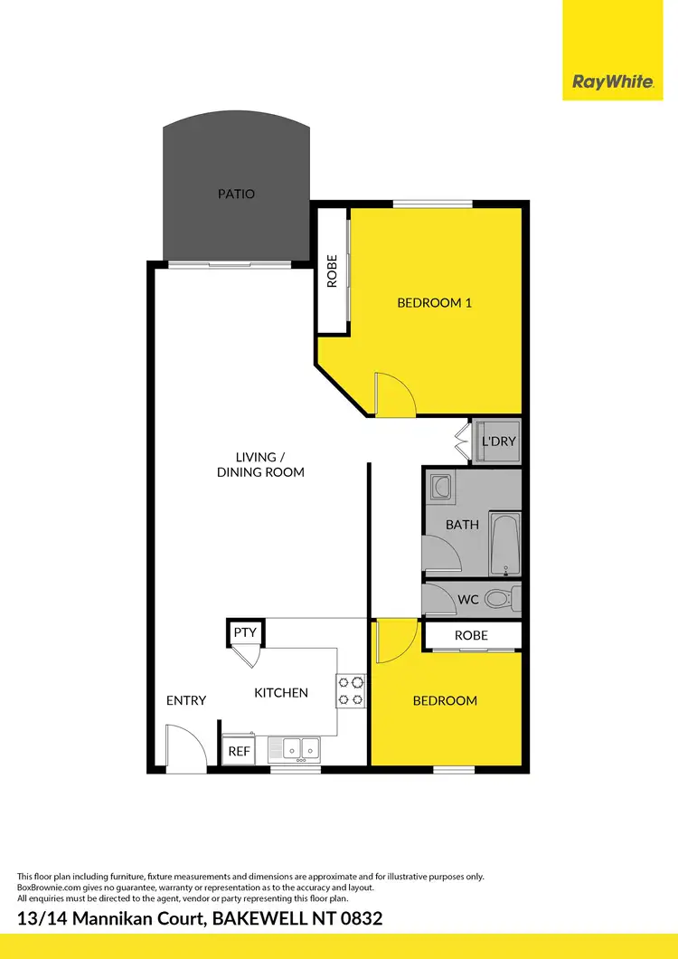 Floorplan of Homely apartment listing, 13/14 Mannikan Court, Bakewell NT 832