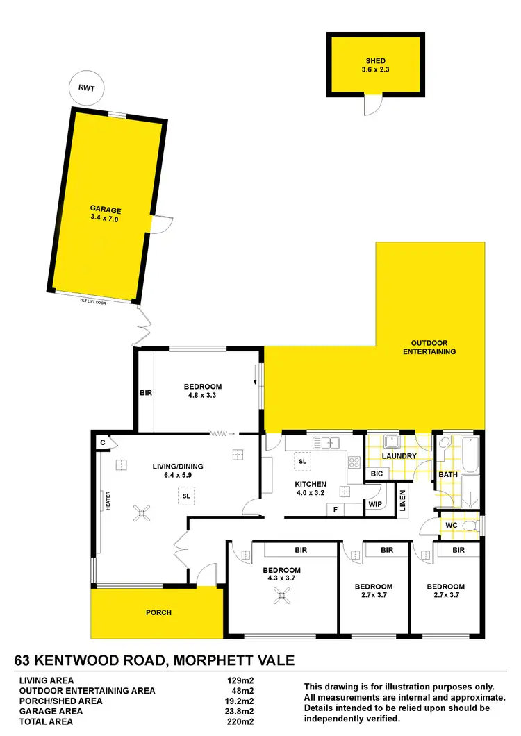 Floorplan of Homely house listing, 63 Kentwood Road, Morphett Vale SA 5162