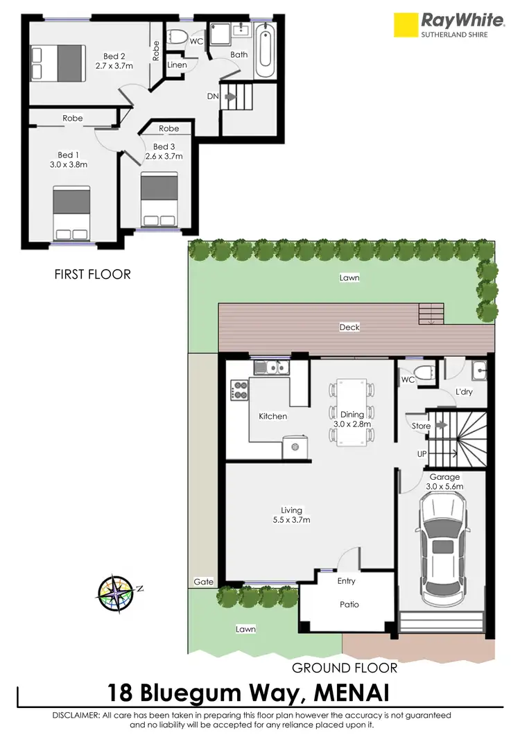 Floorplan of Homely townhouse listing, 18 Bluegum Way, Menai NSW 2234