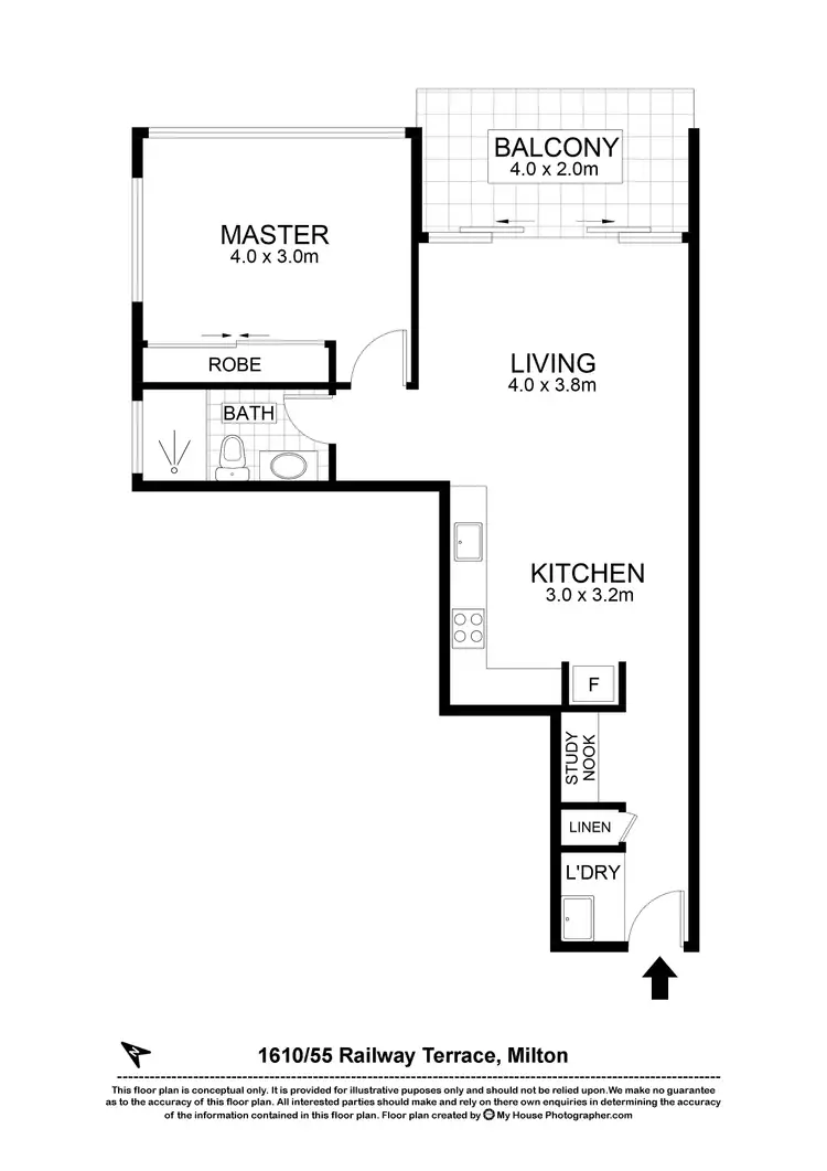 Floorplan of Homely apartment listing, 1610/55 Railway Terrace, Milton QLD 4064