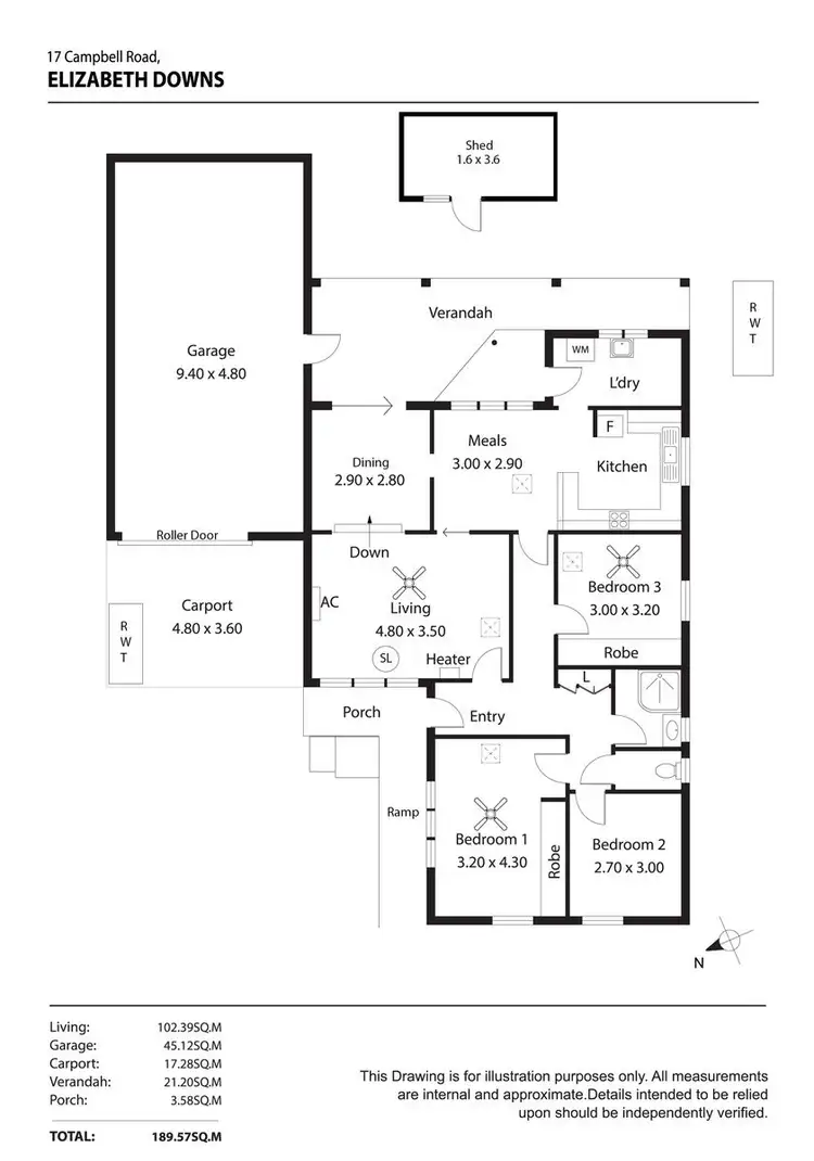 Floorplan of Homely house listing, 17 Campbell Road, Elizabeth Downs SA 5113
