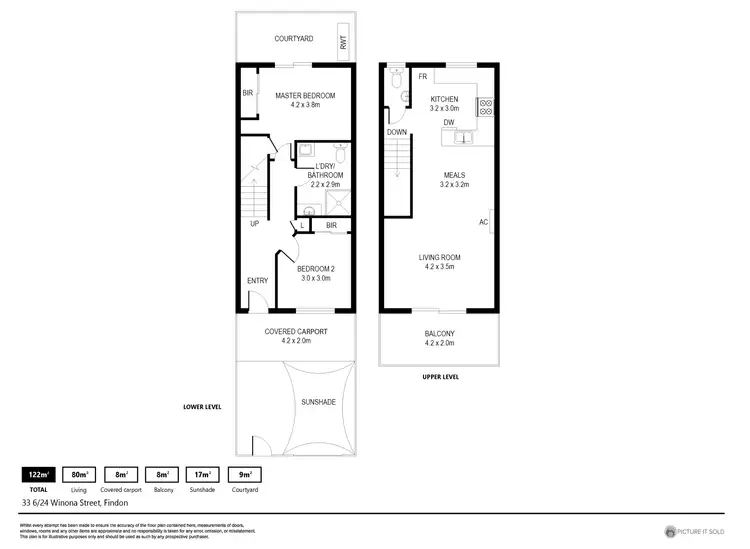 Floorplan of Homely townhouse listing, 33/6-24 Winona Street, Findon SA 5023