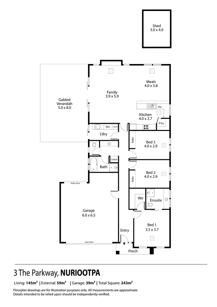 Floorplan of Homely house listing, 3 The Parkway, Nuriootpa SA 5355