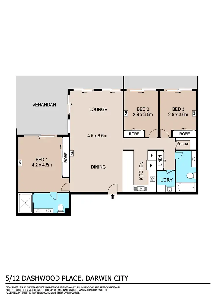 Floorplan of Homely unit listing, 5/12 Dashwood Place, Darwin City NT 800