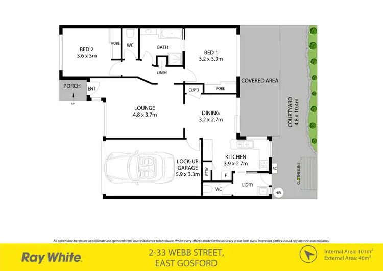 Floorplan of Homely villa listing, 2/33 Webb Street, East Gosford NSW 2250