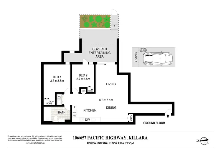 Floorplan of Homely unit listing, 106/657 Pacific Highway, Killara NSW 2071