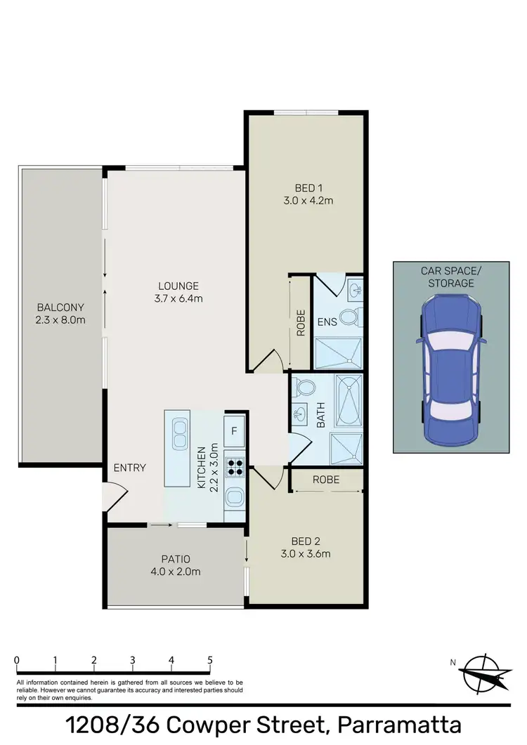 Floorplan of Homely apartment listing, 1208/36-46 Cowper Street, Parramatta NSW 2150