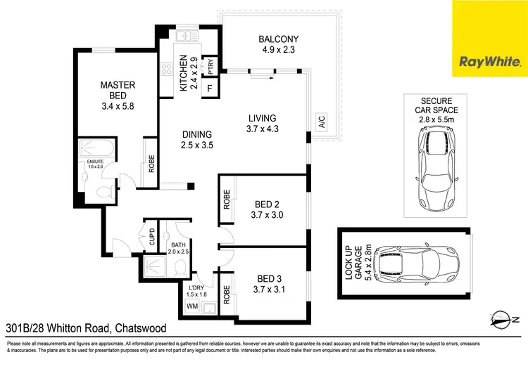 Floorplan of Homely unit listing, 301B/28 Whitton Road, Chatswood NSW 2067