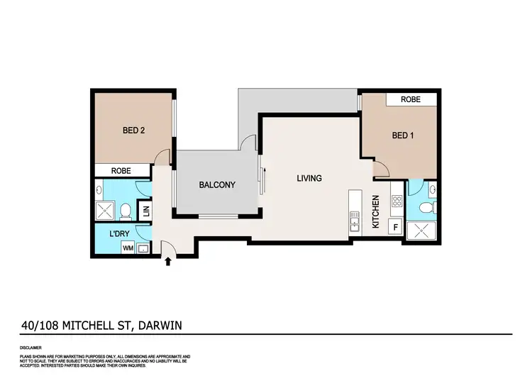 Floorplan of Homely apartment listing, 40/108 Mitchell Street, Darwin City NT 800
