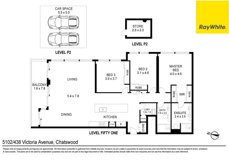 Floorplan of Homely unit listing, 5102/438 Victoria Avenue, Chatswood NSW 2067