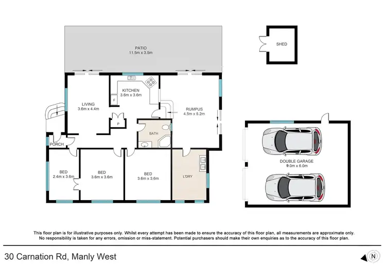 Floorplan of Homely house listing, 30 Carnation Road, Manly West QLD 4179