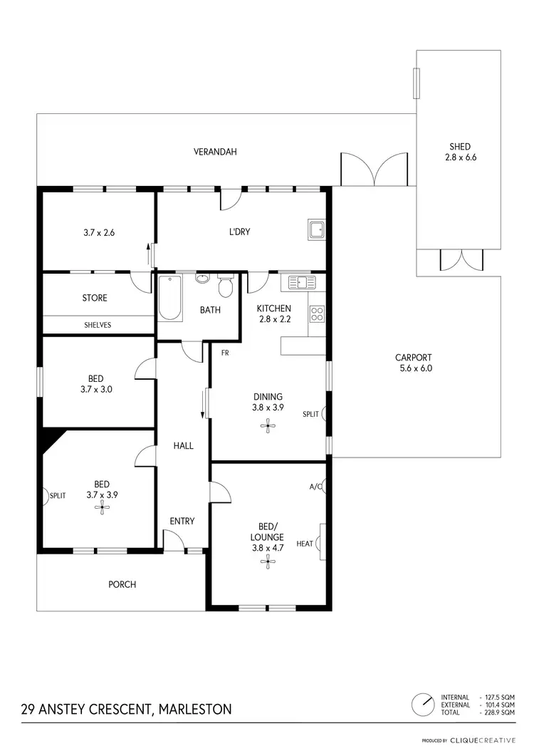 Floorplan of Homely house listing, 29 Anstey Crescent, Marleston SA 5033