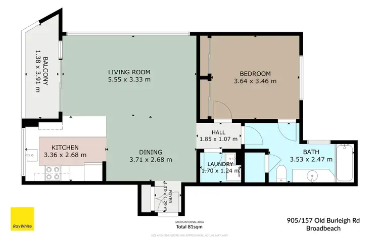 Floorplan of Homely apartment listing, 905/157 Old Burleigh Road, Broadbeach QLD 4218
